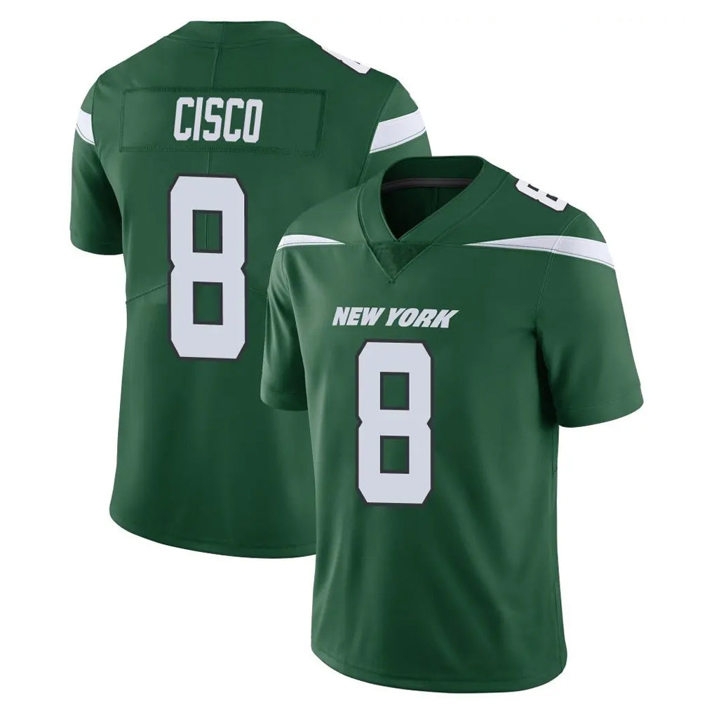 Rebec NY.Jets #8 Andre Cisco Player Green Limited Vapor Home Game Stitched Jerseys