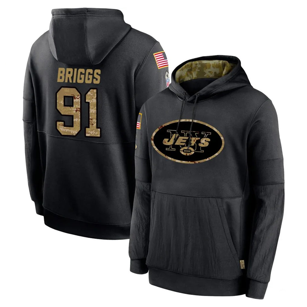 Rebec NY.Jets #91 Jowon Briggs Player Black Salute to Service Hoodies Limited Game Stitched Jerseys