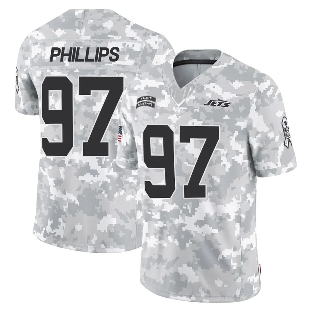 Rebec NY.Jets #97 Harrison Phillips Player Arctic Camo Salute to Service Limited Game Stitched Jerseys