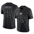 Rebec NY.Jets #99 T'Vondre Sweat Player Stealth Black Limited Reflective Home Game Stitched Jerseys