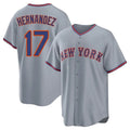 Rebec NY.Mets #17 Keith Hernandez Player Gray Road Home Game Stitched Jerseys