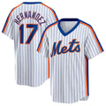 Rebec NY.Mets #17 Keith Hernandez Player White Cooperstown Collection T-shirt Home Stitched Jerseys