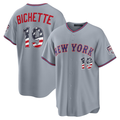 Rebec NY.Mets #19 Bo Bichette Gray USA 250 Fourth of July Road Stadium Jersey
