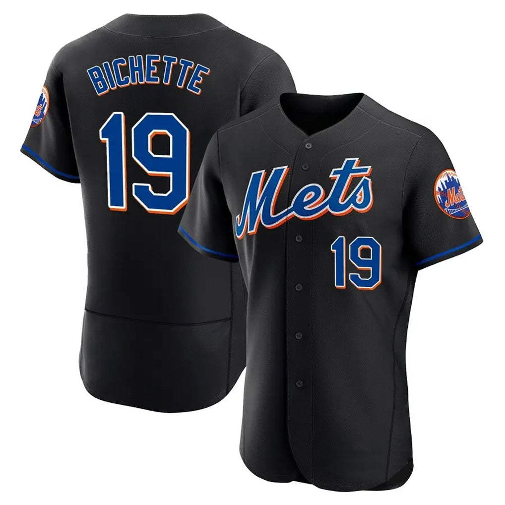Rebec NY.Mets #19 Bo Bichette Player Black Replica Home Limited Elite Stitched Jerseys