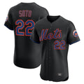 Rebec NY.Mets #22 Juan Soto Player Black Home Limited Elite Stitched Jerseys