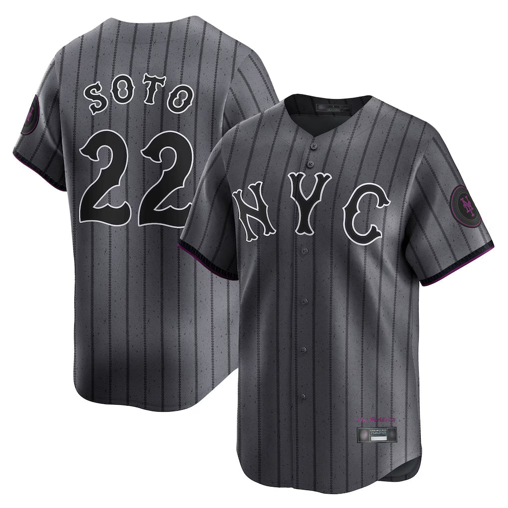 Rebec NY.Mets #22 Juan Soto Player Gray City Connect Limited Stitched Jerseys