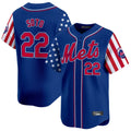 Rebec NY.Mets #22 Juan Soto Player Royal 2025 Independence Day Vapor Premier Limited  Stitched Jerseys
