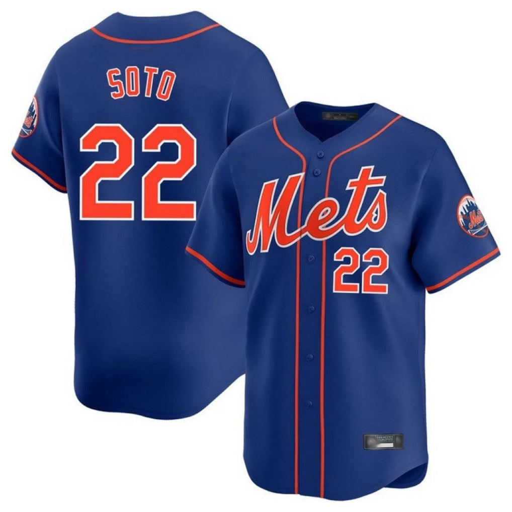 Rebec NY.Mets #22 Juan Soto Player Royal Home Limited Stitched Jerseys