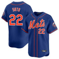 Rebec NY.Mets #22 Juan Soto Player Royal Home Limited Stitched Jerseys