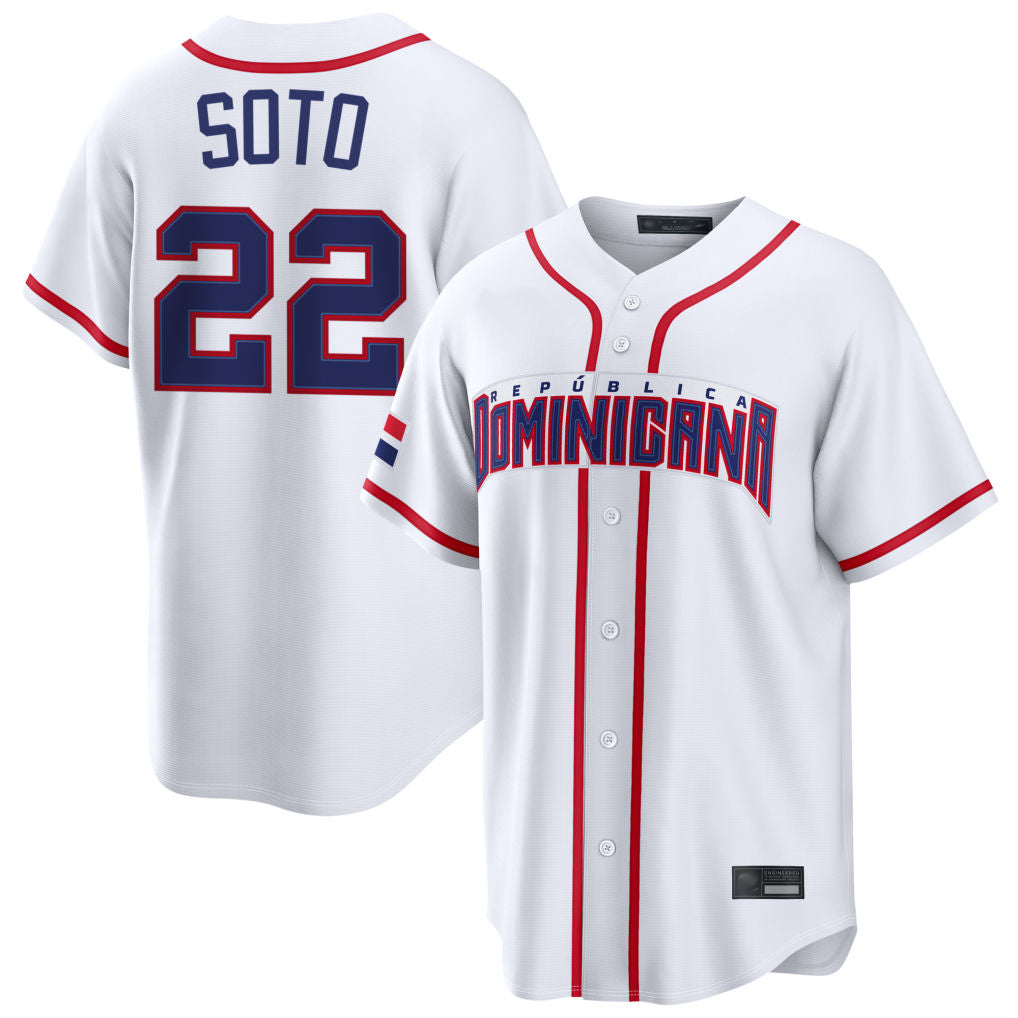 Rebec NY.Mets #22 Juan Soto Player White 2026 World Classic Home Limited Stitched Jerseys