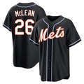 Rebec NY.Mets #26 Nolan McLean Player Black Fashion Out Game Stitched Jerseys
