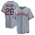 Rebec NY.Mets #26 Nolan McLean Player Gray Road Home Game Stitched Jerseys
