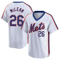 Rebec NY.Mets #26 Nolan McLean Player White Cooperstown Collection T-shirt Game Stitched Jerseys
