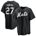 Rebec NY.Mets #27 Mark Vientos Player Black Home Game Stitched Jerseys