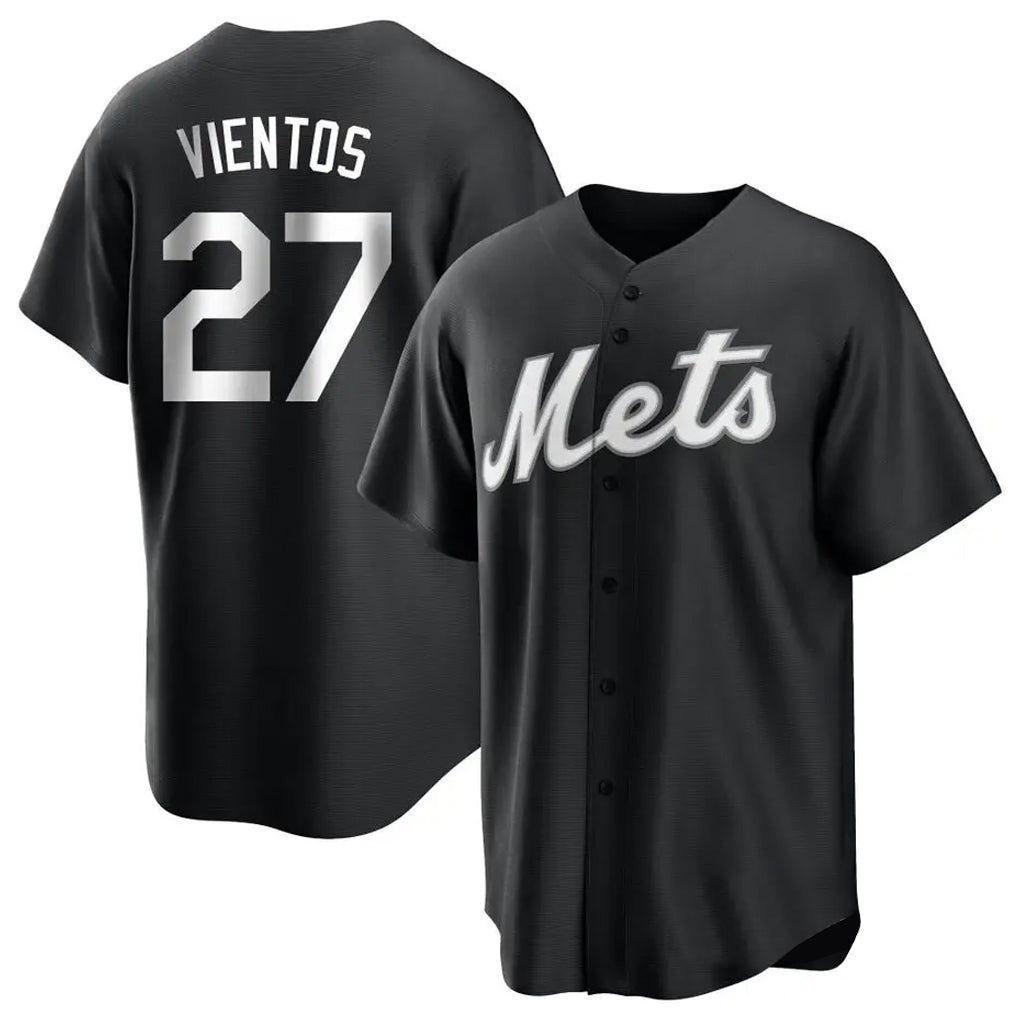 Rebec NY.Mets #27 Mark Vientos Player Black Home Game Stitched Jerseys