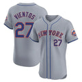 Rebec NY.Mets #27 Mark Vientos Player Gray Road Limited Elite Home Stitched Jerseys