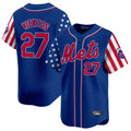 Rebec NY.Mets #27 Mark Vientos Player Royal 2025 Independence Day Vapor Premier Limited  Stitched Jerseys