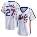 Rebec NY.Mets #27 Mark Vientos Player White Cooperstown Collection T-shirt Game Stitched Jerseys