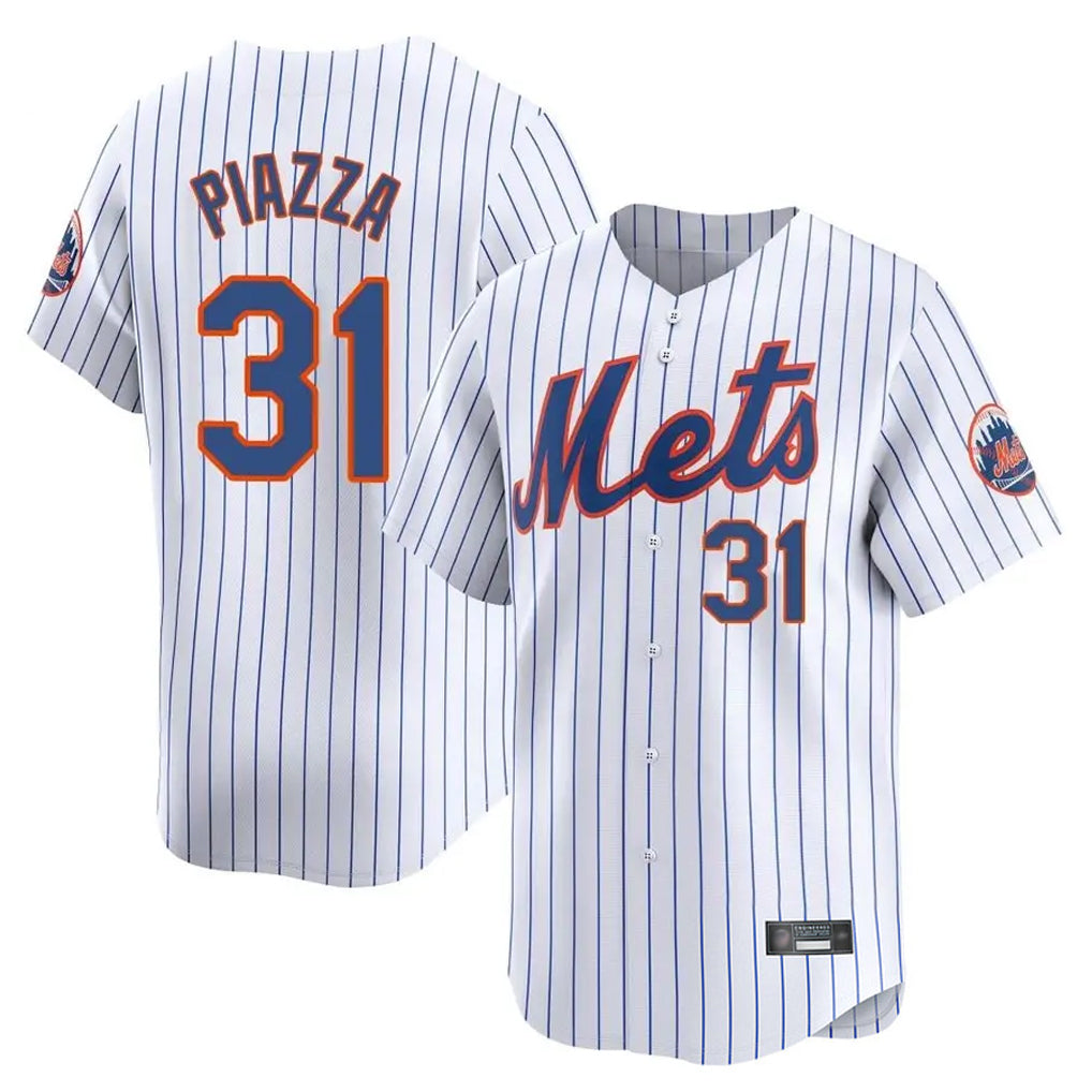 Rebec NY.Mets #31 Mike Piazza Player White Home Replica Stitched Jerseys