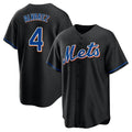 Rebec NY.Mets #4 Francisco Alvarez Player Black Replica Home Game Stitched Jerseys