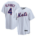 Rebec NY.Mets #4 Francisco Alvarez Player White Home Game Stitched Jerseys