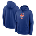 Rebec NY.Mets Blank Player Royal Logo Club Fleece Hoodie Home Stitched Jerseys