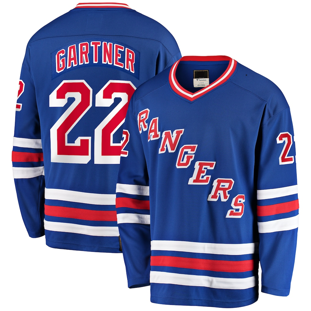 Rebec NY.Rangers #22 Mike Gartner Blue Home Breakaway Jerseys