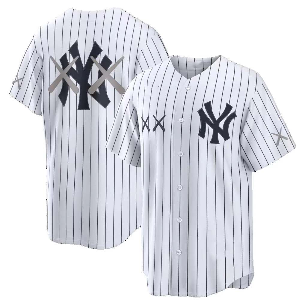 NY.Yankees KAWS White Rebec Stadium Stitched Jerseys