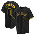 Rebec NY.Yankees #0 Marcus Stroman Player Black Snake Skin City Game Home Stitched Jerseys