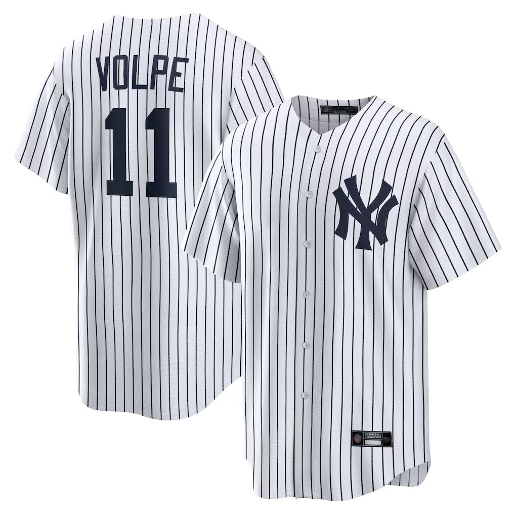 Rebec NY.Yankees #11 Anthony Volpe Player White Game Home Stitched Jerseys