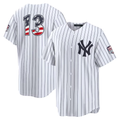 Rebec NY.Yankees #13 Jazz Chisholm Jr. White USA 250 Fourth of July Home Stadium Jersey
