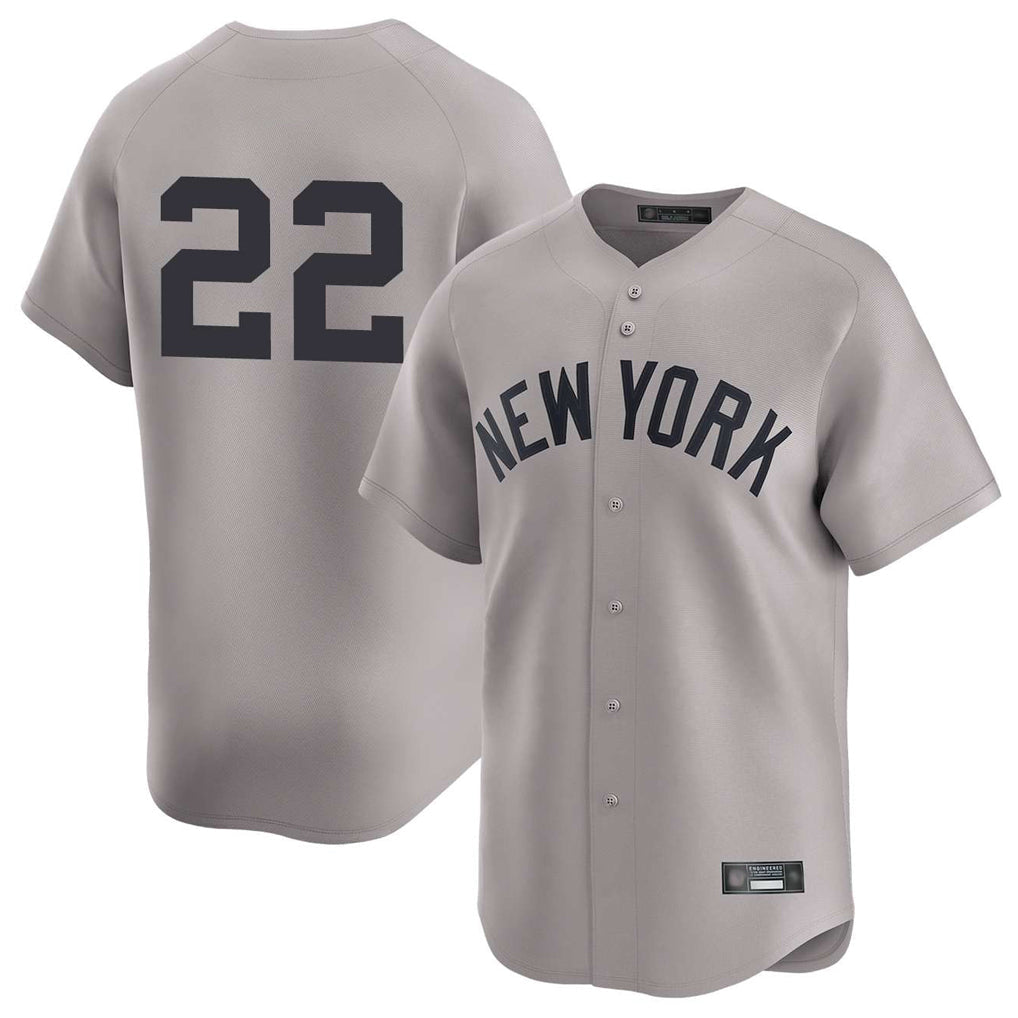 Rebec NY.Yankees #22 Ben Rice Player Gray Limited Stitched Jerseys