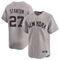 Rebec NY.Yankees #27 Giancarlo Stanton Player Gray Limited Home Stitched Jerseys