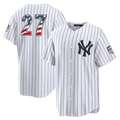 Rebec NY.Yankees #27 Giancarlo Stanton White USA 250 Fourth of July Home Stadium Jersey
