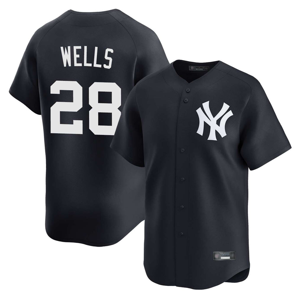 Rebec NY.Yankees #28 Austin Wells Player Navy Alternate Limited Home Stitched Jerseys