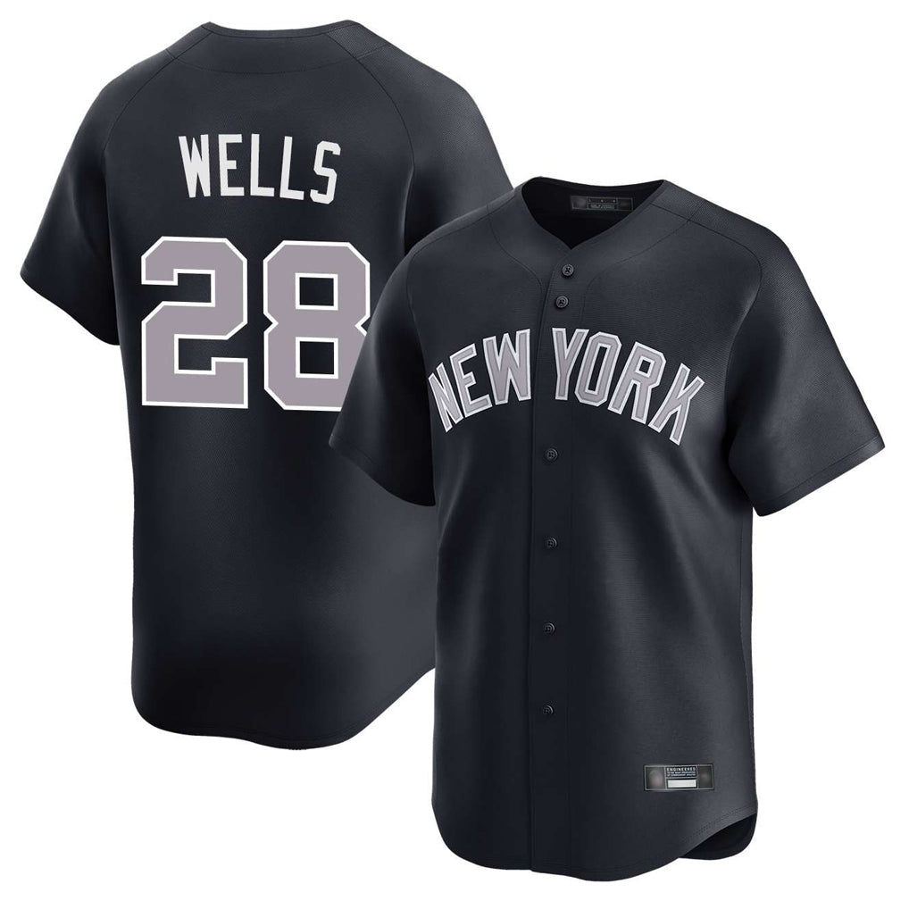 Rebec NY.Yankees #28 Austin Wells Player Navy Limited Home Stitched Jerseys