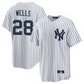 Rebec NY.Yankees #28 Austin Wells Player White Game Home Stitched Jerseys