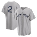 Rebec NY.Yankees #2 Derek Jeter Player Gray Field of Dreams Game Stitched Jerseys