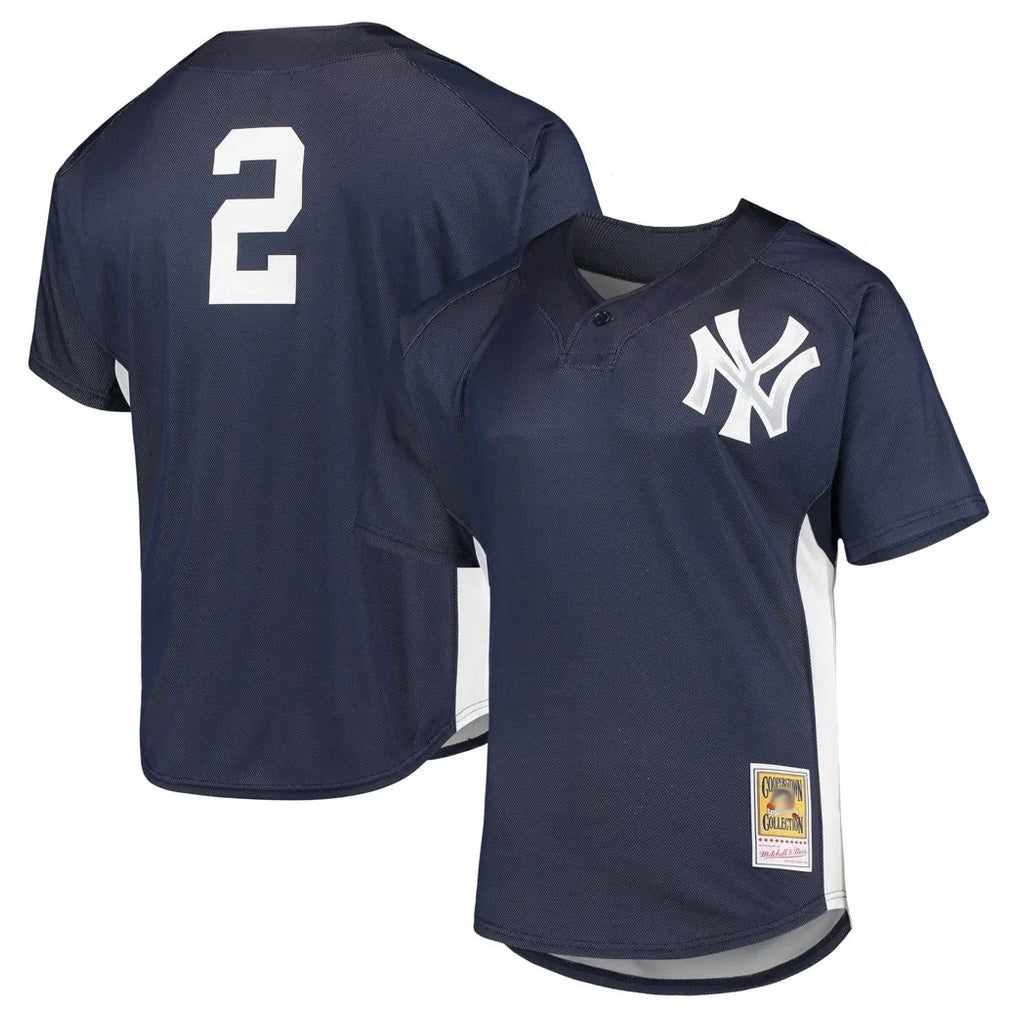 Rebec NY.Yankees #2 Derek Jeter Player Navy Mitchell & Ness Limited Stitched Jerseys