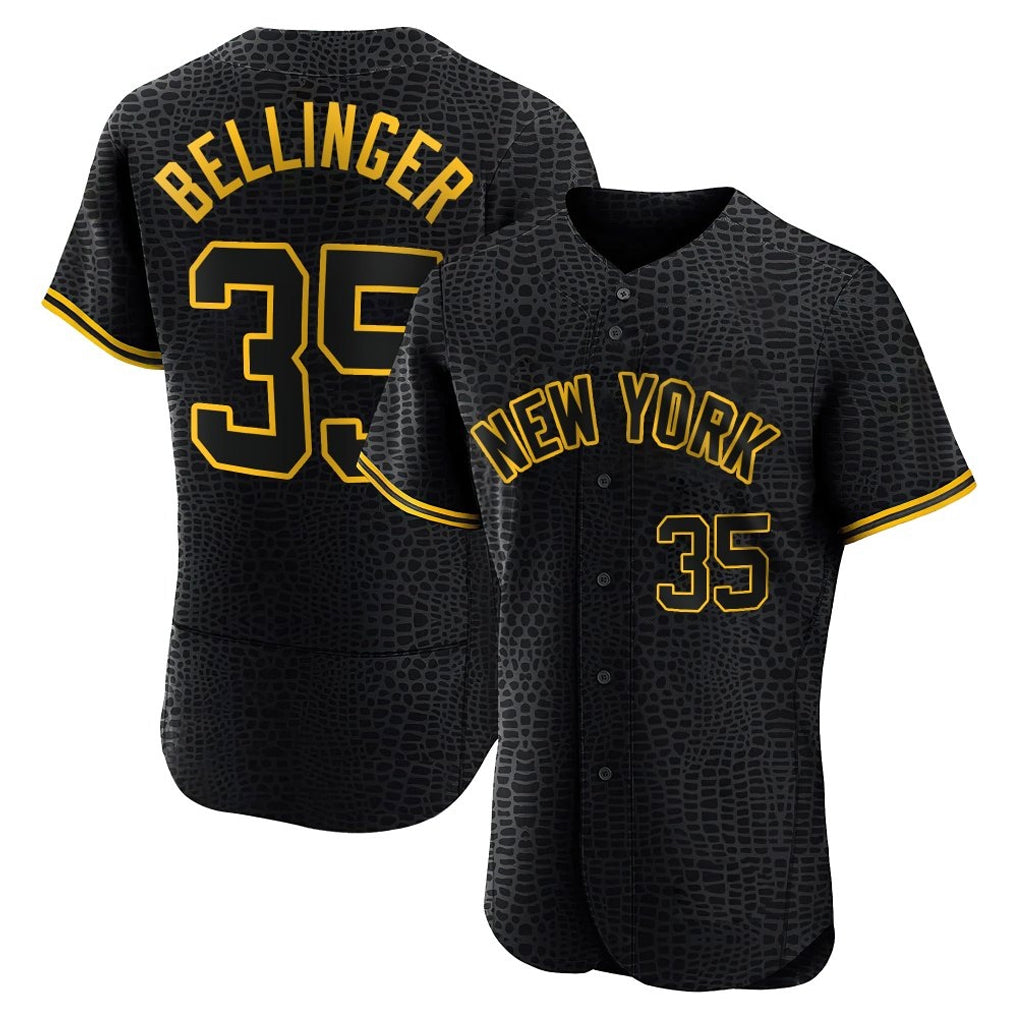 Rebec NY.Yankees #35 Cody Bellinger Player Black Snake Skin City Limited ELite Home Stitched Jerseys