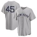 Rebec NY.Yankees #45 Gerrit Cole Player Gray Field of Dreams Game Stitched Jerseys