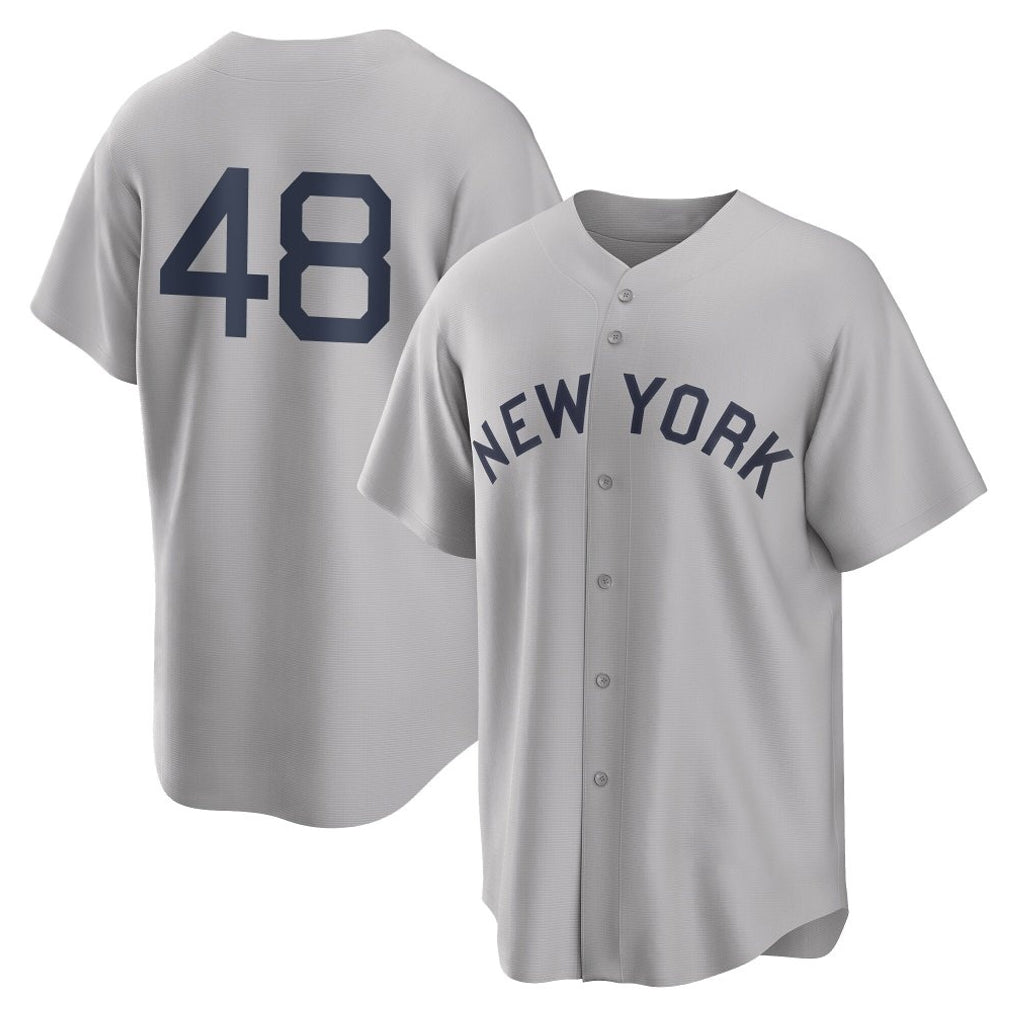 Rebec NY.Yankees #48 Paul Goldschmidt Player Gray Field of Dreams Game Stitched Jerseys