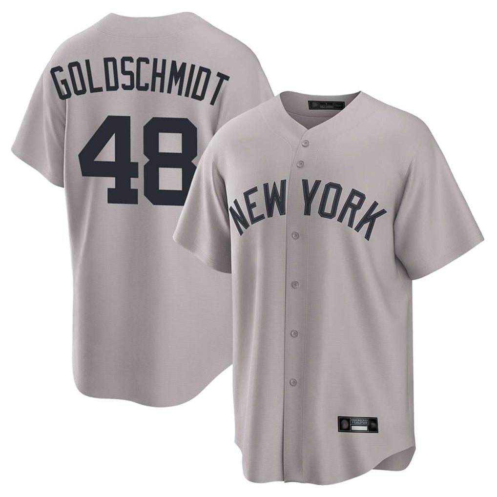 Rebec NY.Yankees #48 Paul Goldschmidt Player Gray Game Home Stitched Jerseys