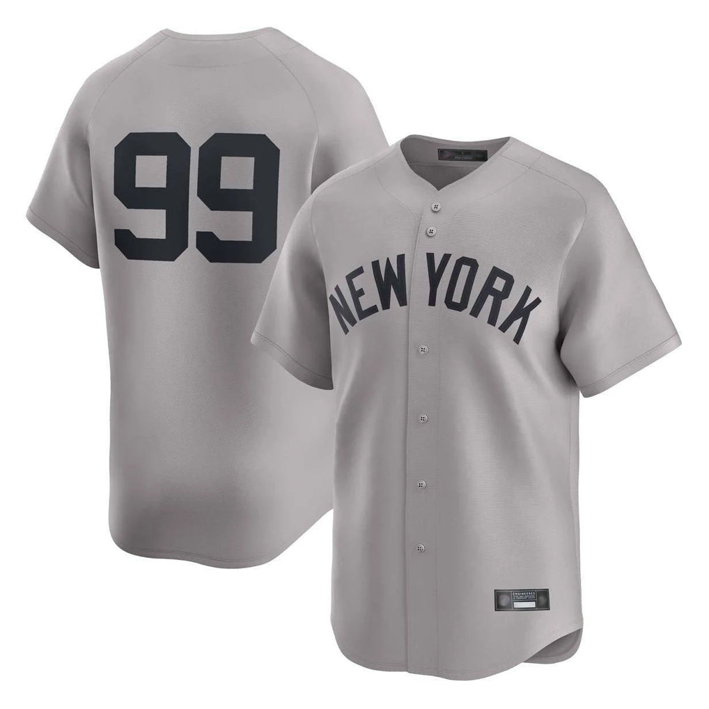 Rebec NY.Yankees #99 Aaron Judge Player Gray Limited Home Stitched Jerseys
