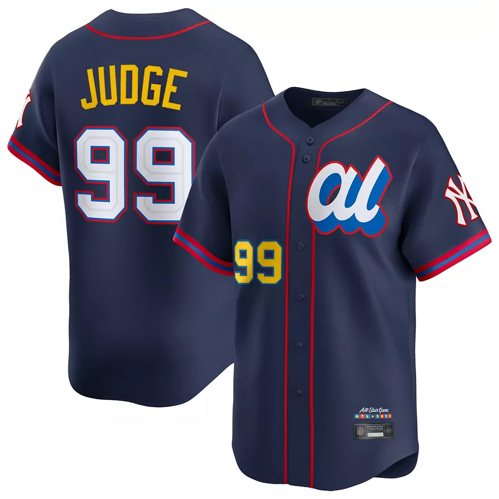 Rebec NY.Yankees #99 Aaron Judge Player Navy All Star Limited Home Stitched Jerseys