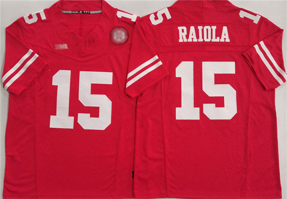 Rebec N.Cornhuskers #15 Dylan Raiola Red F.U.S.E. With Patch Vapor Limited Stitched Football American College Jerseys