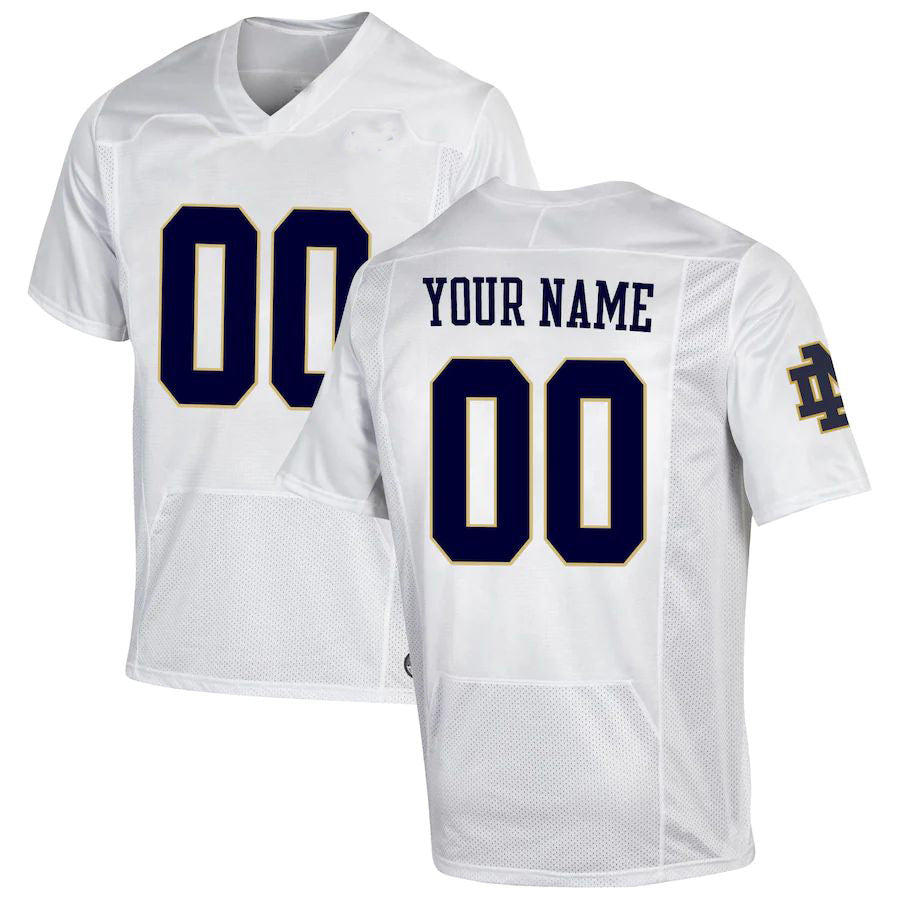 Rebec Custom N.Dame Fighting Irish Under Armour Replica Jersey Football Jersey White American Stitched College Jerseys