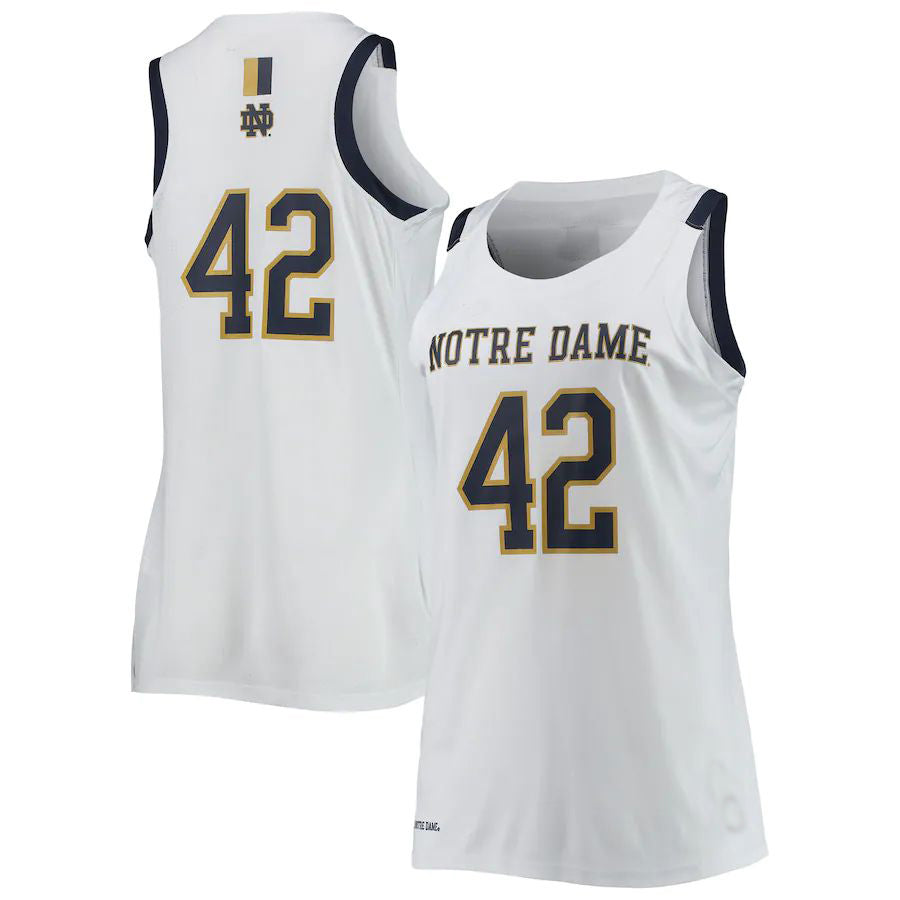 Rebec #42 N.Dame Fighting Irish Under Armour Replica Swingman Basketball Jersey White Stitched American College Jerseys