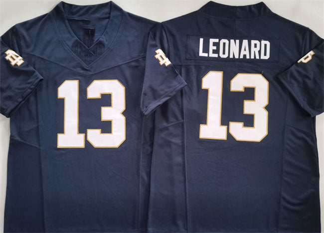 Rebec N.Dame Fighting Irish #13 Riley Leonard Navy 2024 F.U.S.E. Limited Stitched Football American College Jerseys