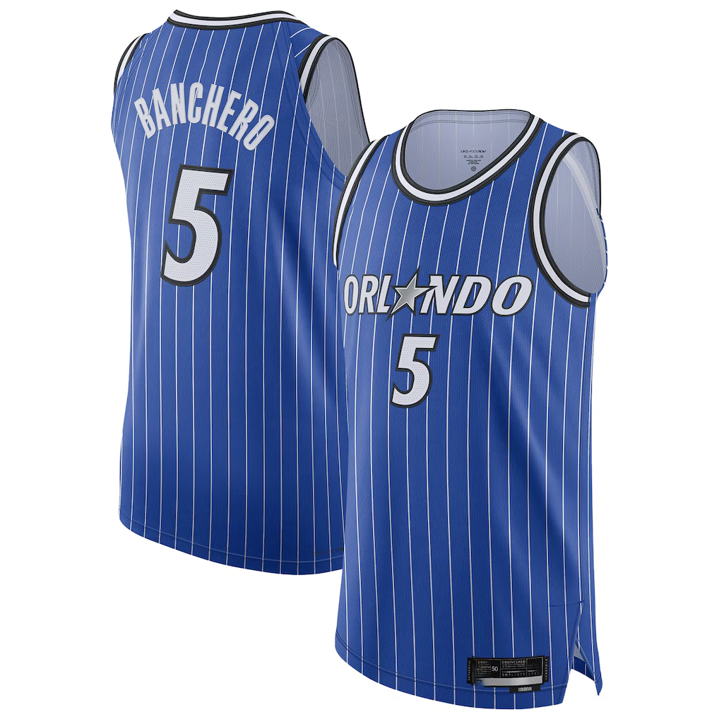 Rebec O.Magic #5 Paolo Banchero Blue Authentic Player Jerseys - Icon Edition